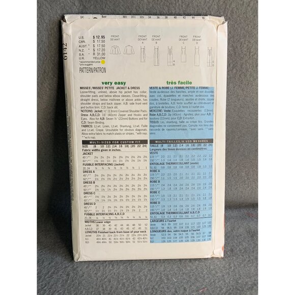 Butterick Misses Dress Sewing Pattern Sz 8-12 6142 - uncut - Picture 3 of 4